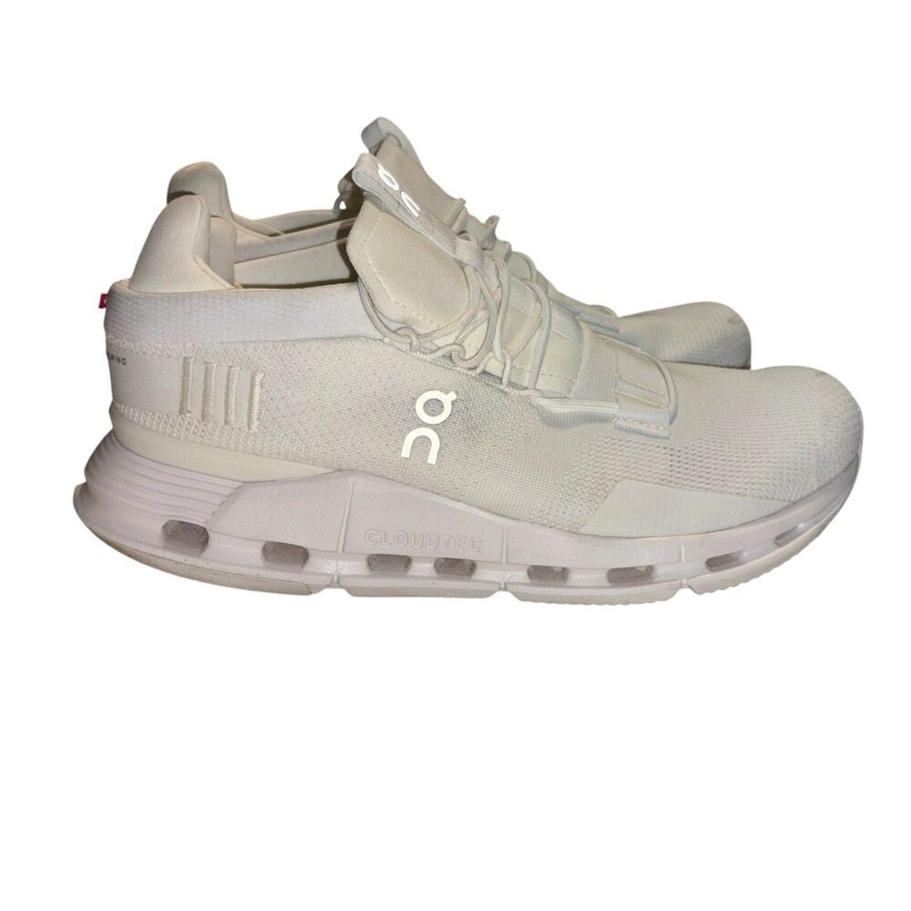 On Cloud Cloudnova 2 Cloudtec White Undyed Running Shoes Mens Size 9.5